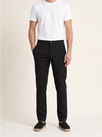 Xint Siyah Pamuk Dokulu Slim Fit Jogger