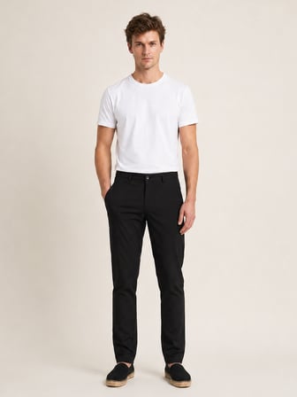 Xint Siyah Pamuk Dokulu Slim Fit Jogger