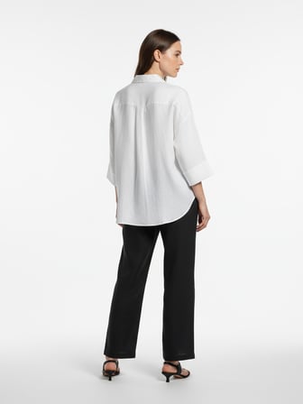 Xint Siyah %100 Keten Oversize Pantolon