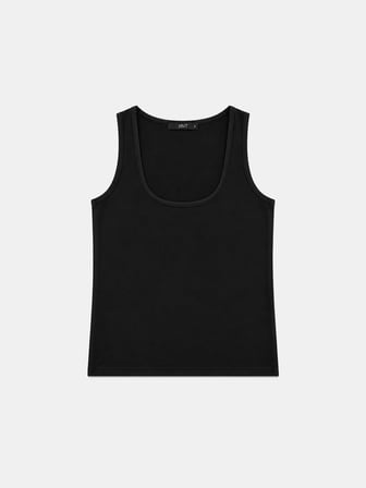 Xint Siyah Slim Fit U Yaka Modal Atlet