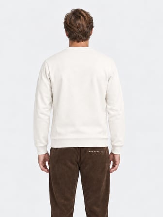 Xint Ekru Regular Fit Bisiklet Yaka Pamuklu Sweatshirt