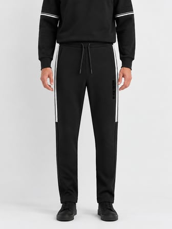 Xint Siyah Regular Fit Pamuklu Sweat Pantolon