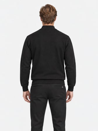 Xint Siyah Regular Fit Yarım Balıkçı Yaka Kazak