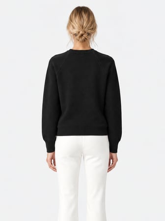 Xint Siyah Oversize Bisiklet Yaka Kazak