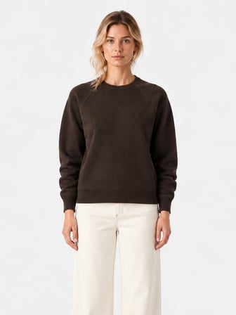 Xint Kahverengi Oversize Bisiklet Yaka Kazak