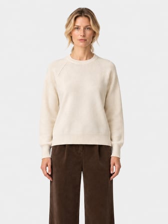 Xint Ekru Oversize Bisiklet Yaka Kazak