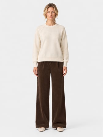 Xint Ekru Oversize Bisiklet Yaka Kazak