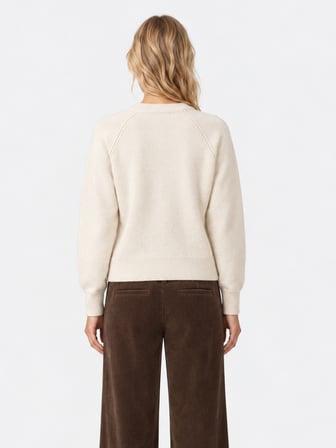 Xint Ekru Oversize Bisiklet Yaka Kazak