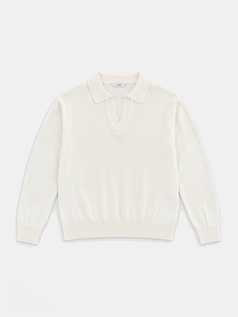 Xint Ekru Oversize Polo V Yaka Kazak