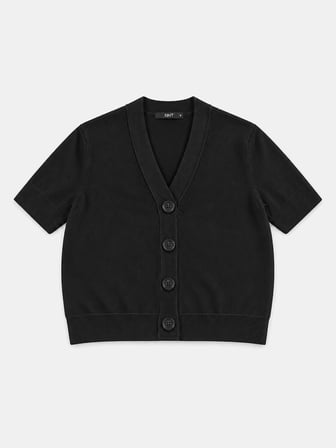 Xint Siyah Regular Fit Polo V Yaka Hırka