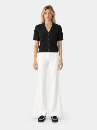 Xint Siyah Regular Fit Polo V Yaka Hırka