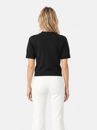 Xint Siyah Regular Fit Polo V Yaka Hırka