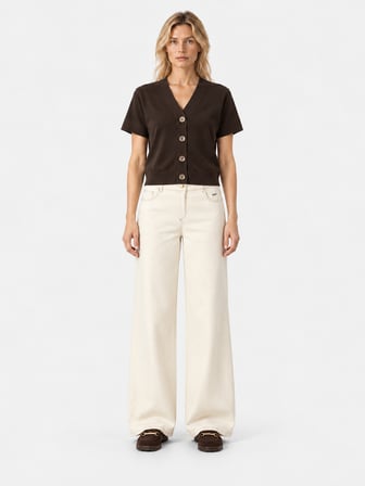 Xint Kahverengi Regular Fit Polo V Yaka Hırka