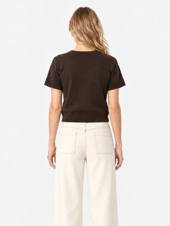 Xint Kahverengi Regular Fit Polo V Yaka Hırka