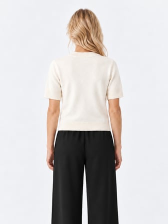 Xint Ekru Regular Fit Polo V Yaka Hırka