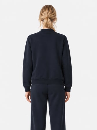 Xint Lacivert Oversize Dik Pamuklu Sweat Mont