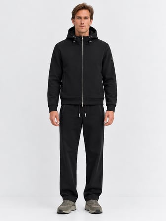 Xint Siyah Regular Fit Kapüşonlu Pamuklu Sweat Mont