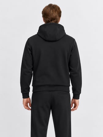 Xint Siyah Regular Fit Kapüşonlu Pamuklu Sweat Mont