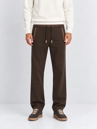 Xint Kahverengi Oversize Pamuklu Sweat Pantolon