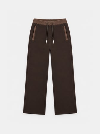 Xint Kahverengi Oversize Pamuklu Sweat Pantolon