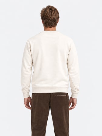 Xint Ekru Regular Fit Bisiklet Yaka Pamuklu Sweatshirt