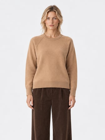 Xint Camel Oversize Bisiklet Yaka Kazak