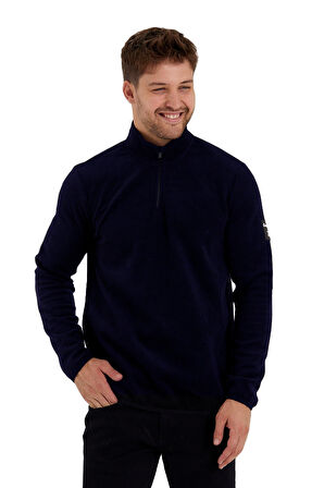 Adams Erkek Rahat İçi Ve Dışı Polarlı Isı Koruyan Fermuarlı Polar Sweatshirt