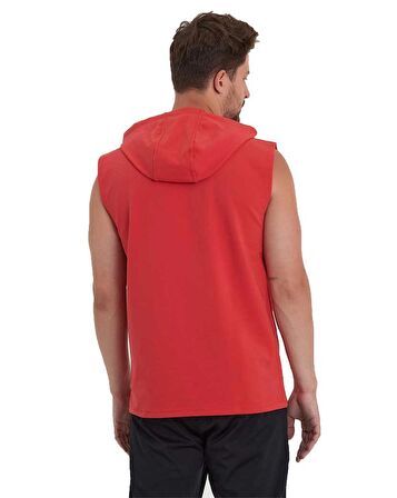 Erkek Kapüşonlu Kanguru Cepli Kolsuz Sweatshirt