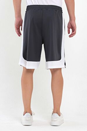 File Şeritli Polyester Erkek Spor Şort