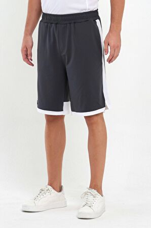 File Şeritli Polyester Erkek Spor Şort