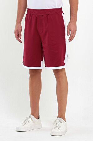 File Şeritli Polyester Erkek Spor Şort