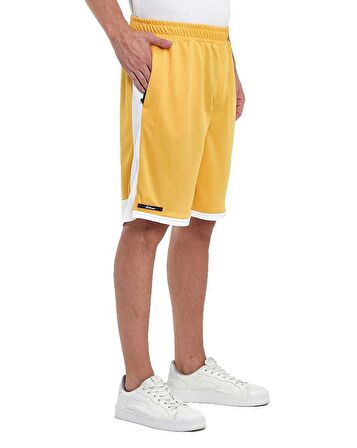 File Şeritli Jakarlı Polyester Erkek Spor Şort