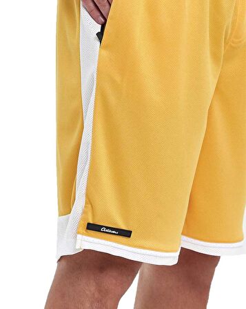 File Şeritli Jakarlı Polyester Erkek Spor Şort