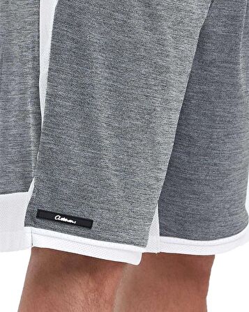 File Şeritli Jakarlı Polyester Erkek Spor Şort