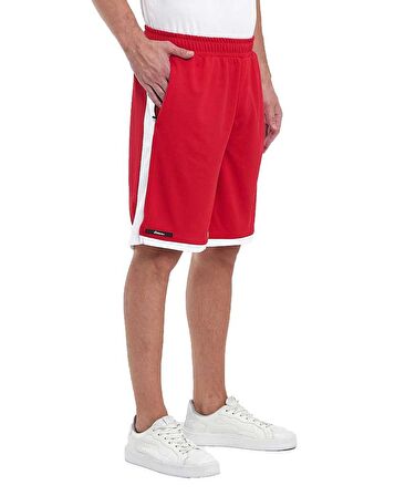 File Şeritli Jakarlı Polyester Erkek Spor Şort