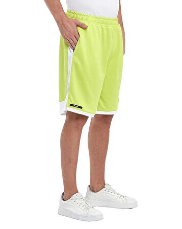File Şeritli Jakarlı Polyester Erkek Spor Şort