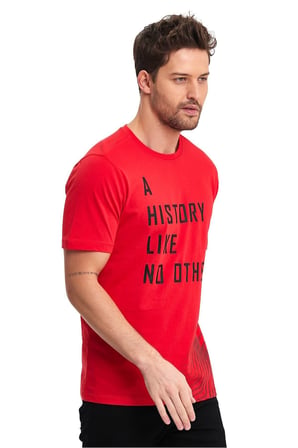 Erkek %100 Pamuk Baskılı T-Shirt – Bisiklet Yaka, Regular Fit (Rahat Kalıp), Nefes Alabilen Kısa Kol Yazlık Tişört – ADAMS