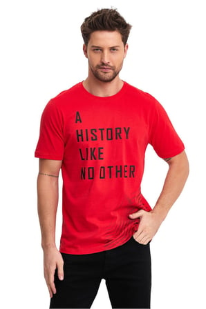 Erkek %100 Pamuk Baskılı T-Shirt – Bisiklet Yaka, Regular Fit (Rahat Kalıp), Nefes Alabilen Kısa Kol Yazlık Tişört – ADAMS