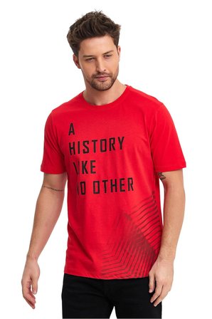 Erkek %100 Pamuk Baskılı T-Shirt – Bisiklet Yaka, Regular Fit (Rahat Kalıp), Nefes Alabilen Kısa Kol Yazlık Tişört – ADAMS