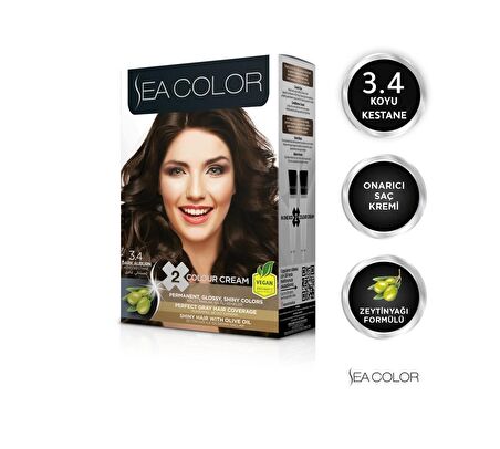 Sea Color Saç Boyası 3/4 Koyu Kestane