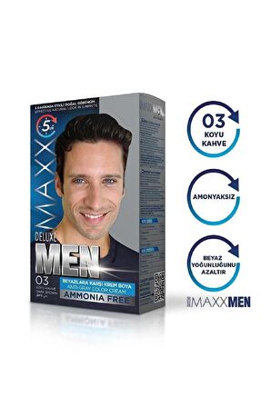 Maxx Deluxe Erkek Saç Boyası 03 Koyu Kahve X2