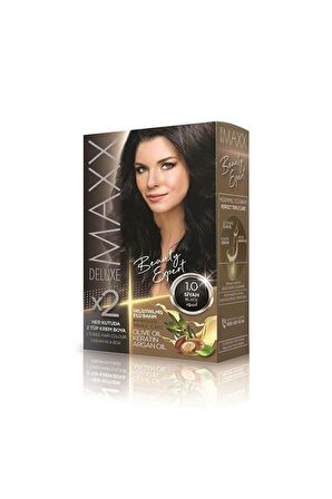 Maxx Deluxe Saç Boyası 1.0 Siyah-Boyama Seti