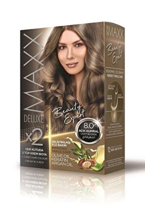 Maxx Deluxe Saç Boyası 8 .0 Açık Kumral-Boyama Seti