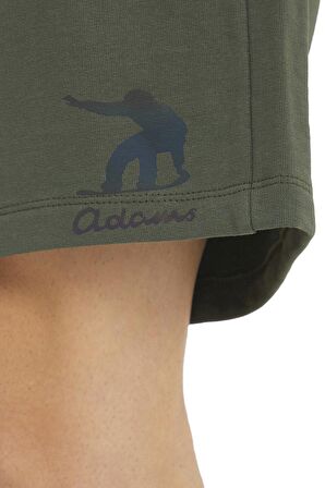 Reflektör Logo Baskılı Pamuklu Spor Şort