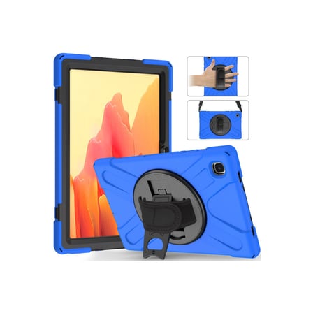 Fuchsia Galaxy Tab A7 Lite 8.7 T220 Uyumlu Defender Zırh Tablet Kılıfı Askılı 360° Dönebilir Standlı Tam Koruma