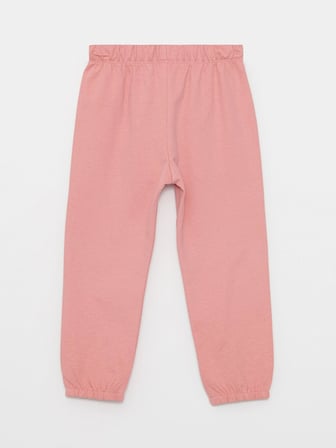LCW baby Pembe Beli Lastikli Baskılı Kız Bebek Eşofman Alt