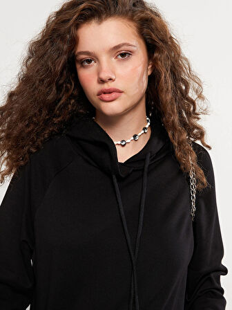 LCW Vision Siyah Kadın Kalın Hoodie