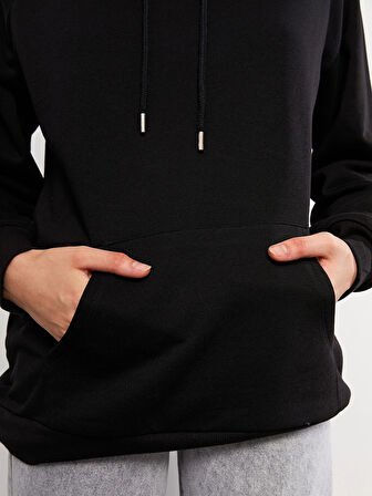 LCW Vision Siyah Kadın Kalın Hoodie