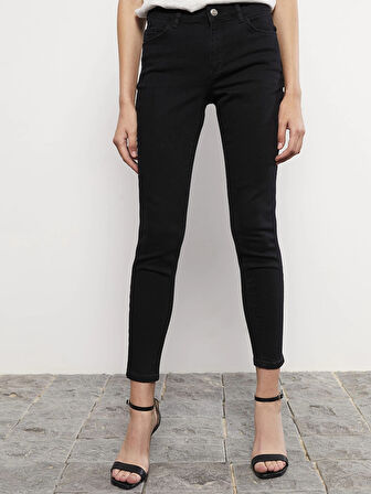 LCW Jeans SİYAH Mercury Skinny Fit Kadın Rodeo Jean Pantolon