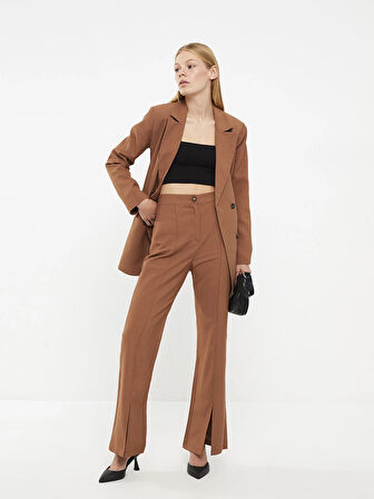 LCW Vision KAHVERENGİ Kadın Standart Fit Düz Pantolon